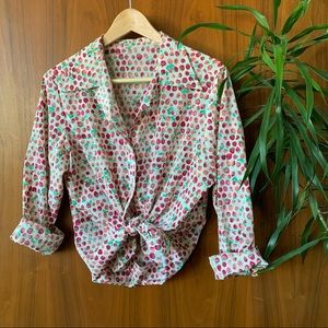 Adorable Vintage Strawberry Blouse